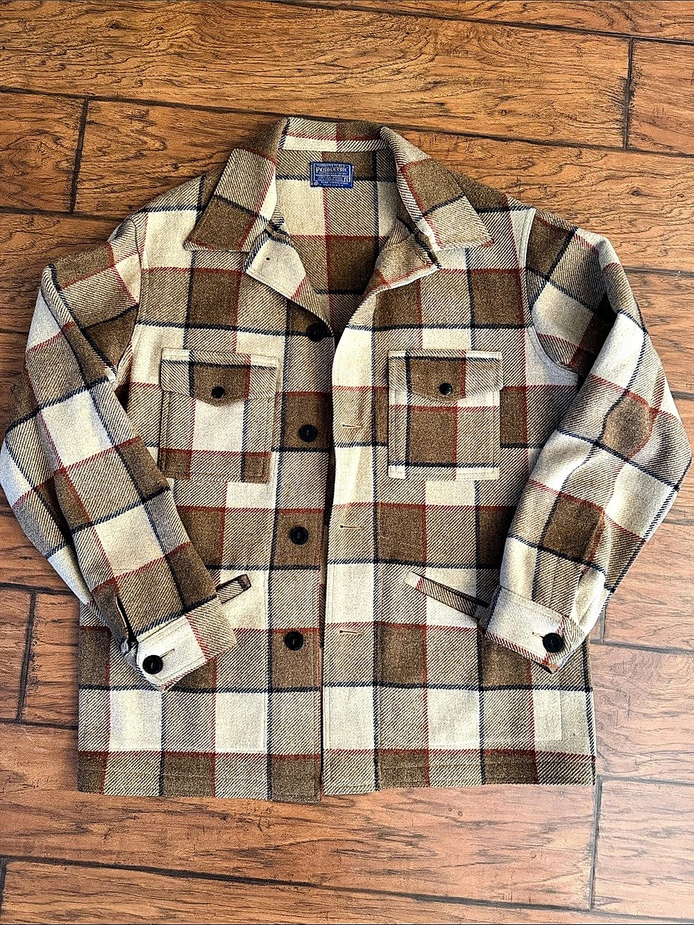Vintage Pendleton Made in USA Wool Plaid Cruiser Jacket Size Large